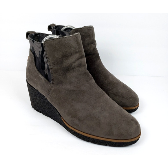 Dr Scholls Lean In Womens Size 8.5 Steel Gray Slip On Wedge Chelsea Bootie Shoes - Picture 1 of 13